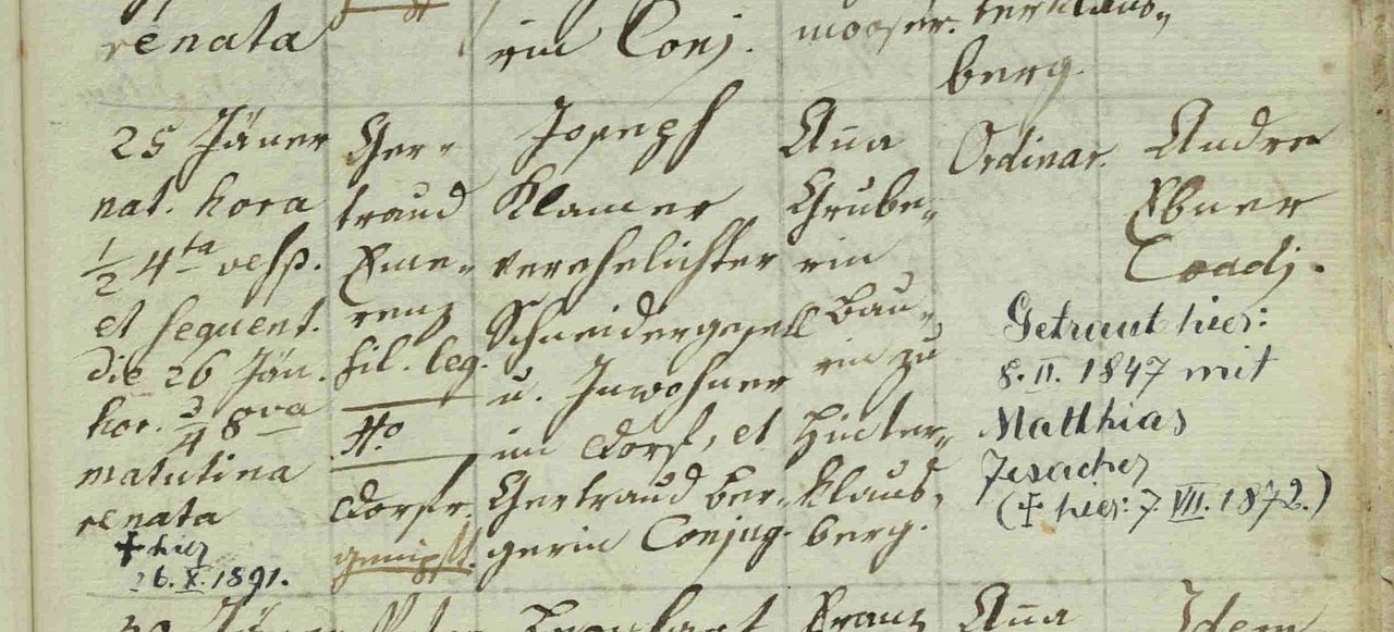 Geburtseintrag der Gertraud Emerenz Klamer am 25.01.1812, Grossarl TFB IV1765-1827 S. 381